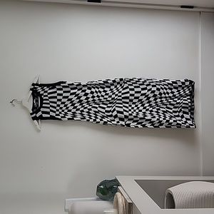 MANGO knit checkered dress, women's size 4